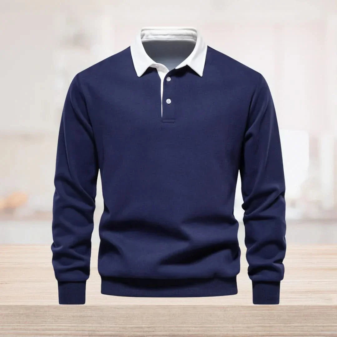 Joel – Langarm-Herrenpoloshirt mit klassischem Kragen