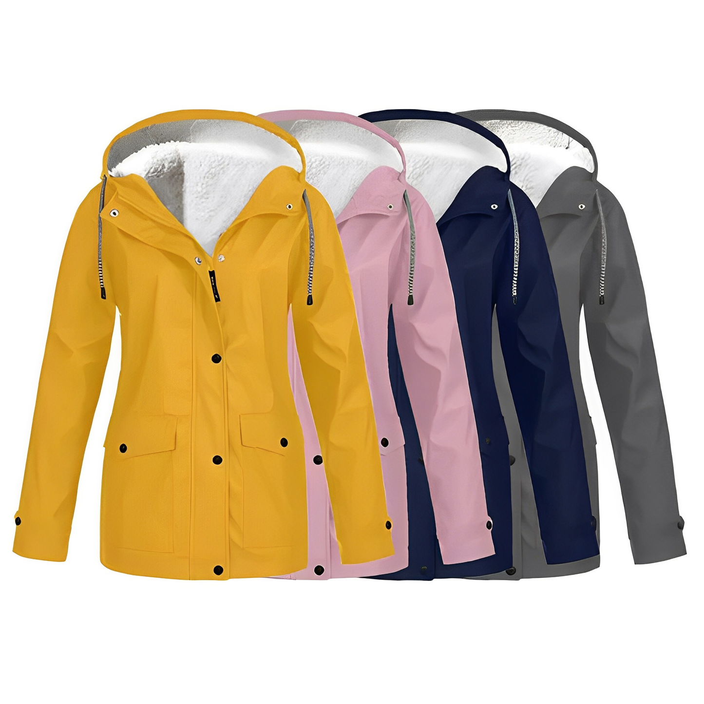 Damen Fleece Gefütterte Regenjacke für Winter Outdoor & Alltag – CozyShield Stilvoll & Warm