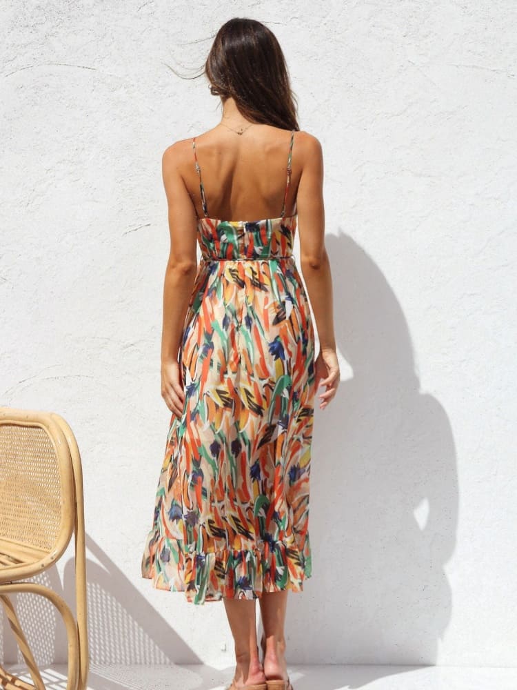 Donna – Damenkleid mit Blumenmuster und Rüschen