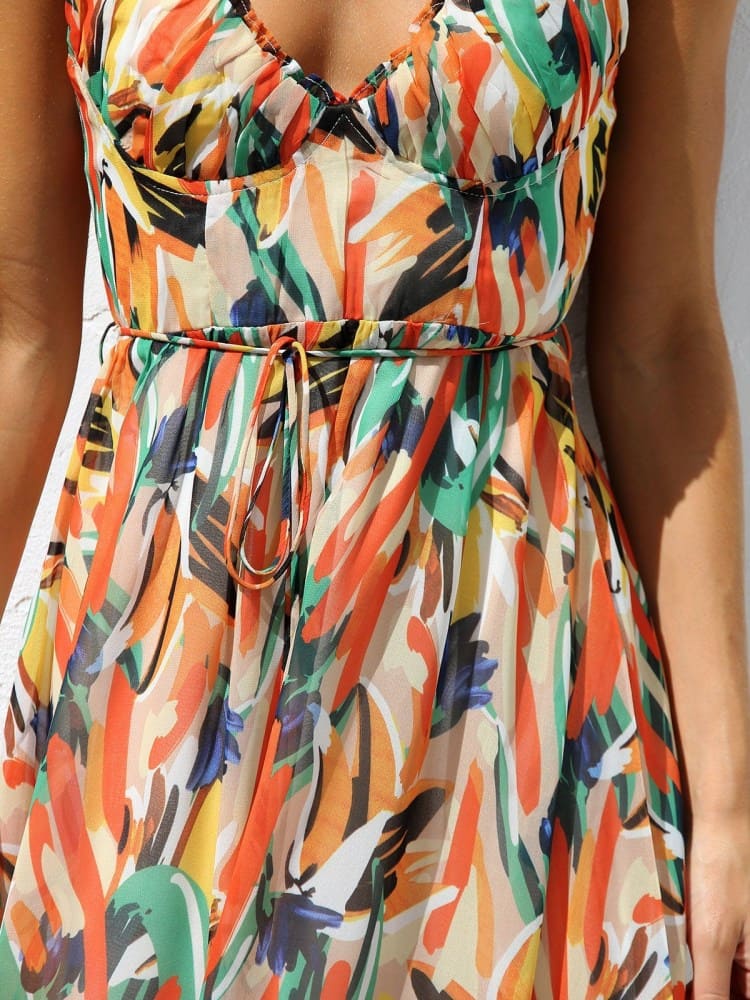 Donna – Damenkleid mit Blumenmuster und Rüschen