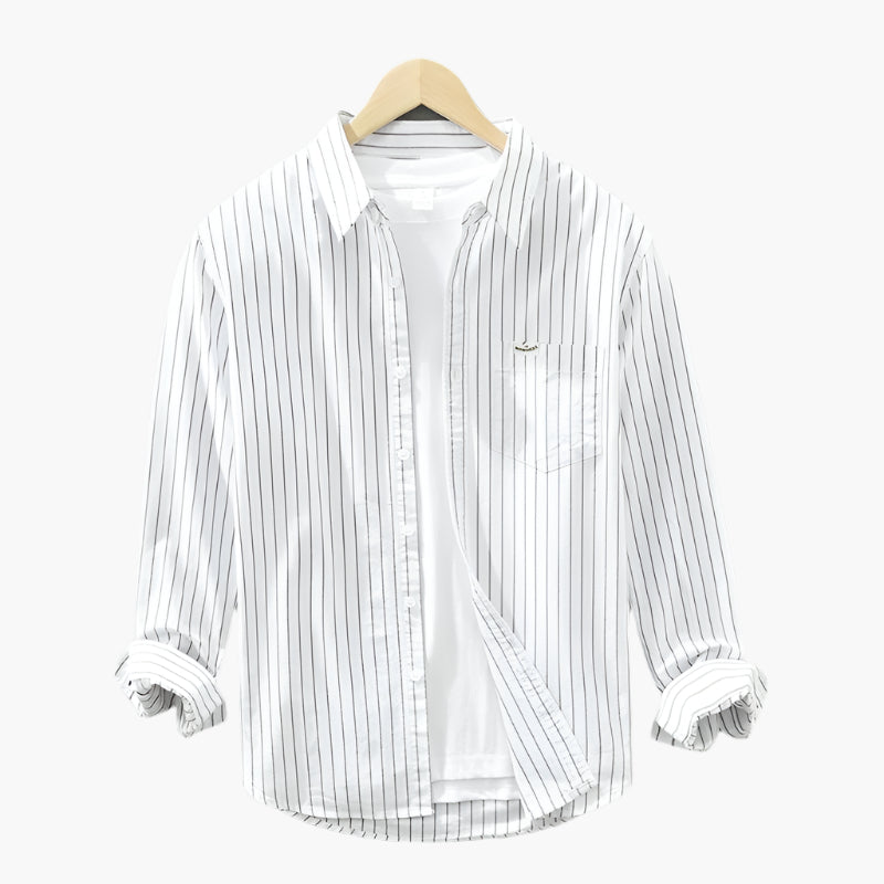 Herren Freizeithemd – Gestreiftes Langarmhemd im Casual-Stil für Alltag und Büro