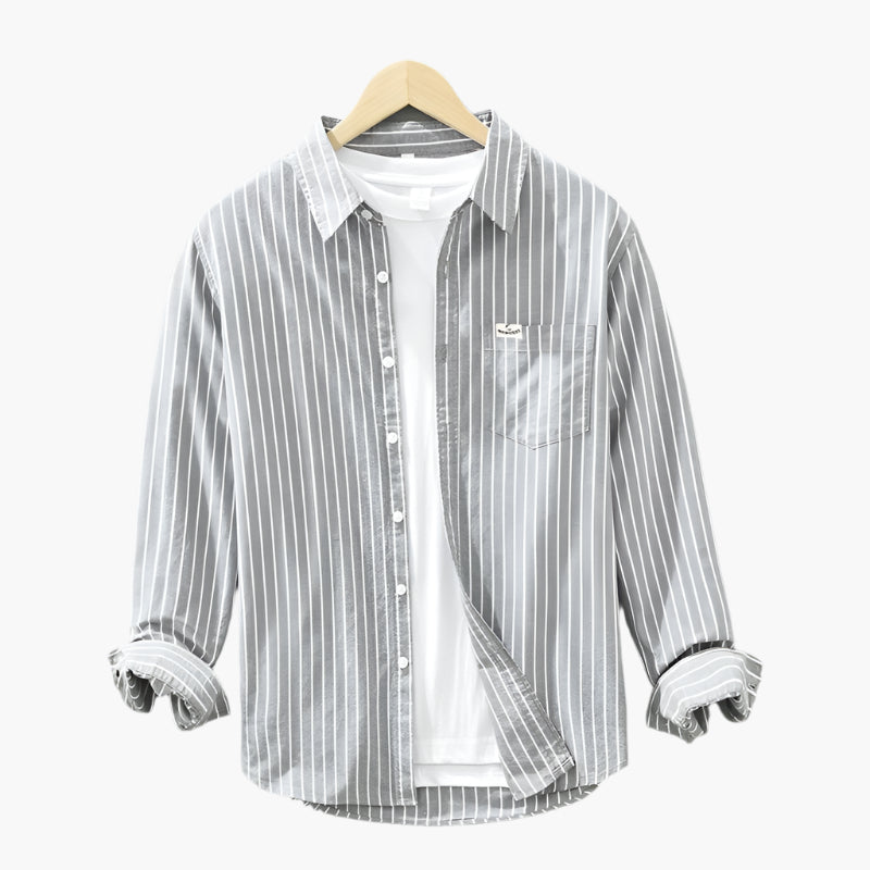 Herren Freizeithemd – Gestreiftes Langarmhemd im Casual-Stil für Alltag und Büro