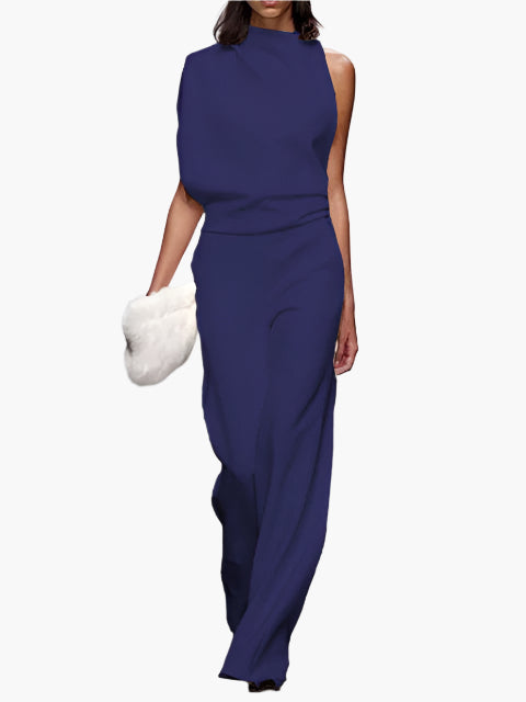 Damen Jumpsuit Elegant – Ärmellos, Weites Bein, Stilvoll für Büro & Alltag
