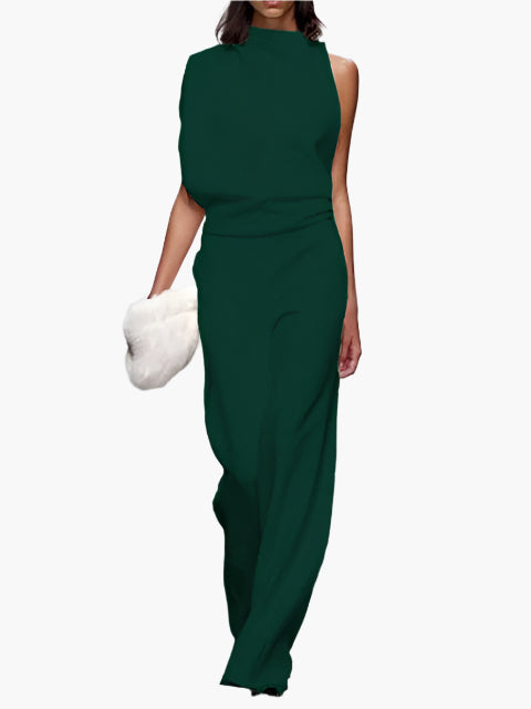 Damen Jumpsuit Elegant – Ärmellos, Weites Bein, Stilvoll für Büro & Alltag