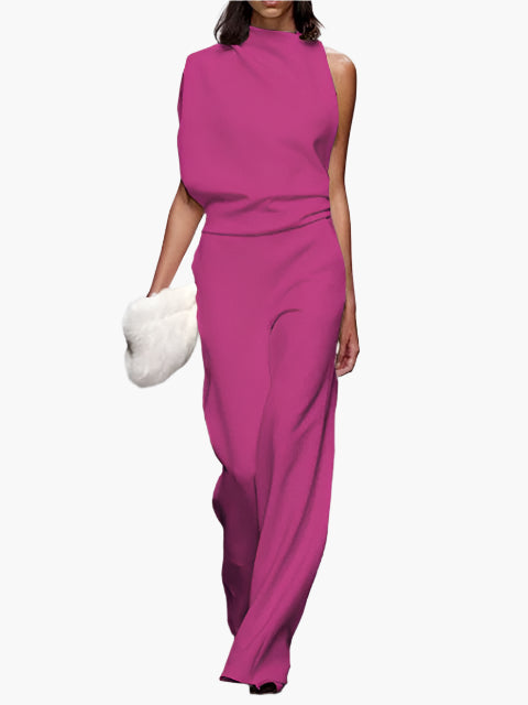 Damen Jumpsuit Elegant – Ärmellos, Weites Bein, Stilvoll für Büro & Alltag
