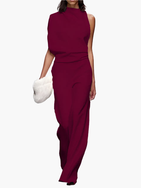Damen Jumpsuit Elegant – Ärmellos, Weites Bein, Stilvoll für Büro & Alltag