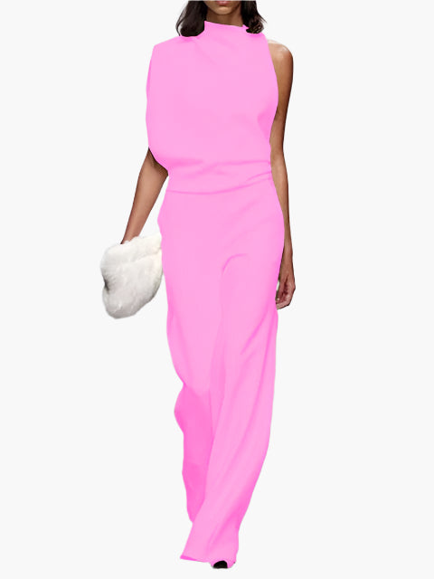Damen Jumpsuit Elegant – Ärmellos, Weites Bein, Stilvoll für Büro & Alltag