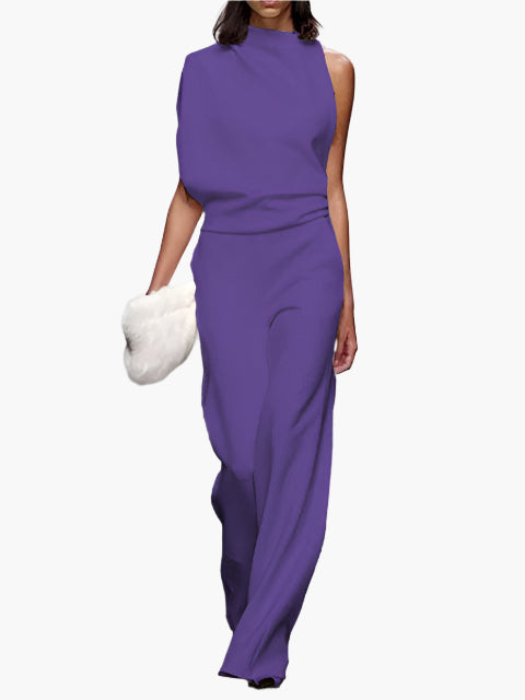 Damen Jumpsuit Elegant – Ärmellos, Weites Bein, Stilvoll für Büro & Alltag