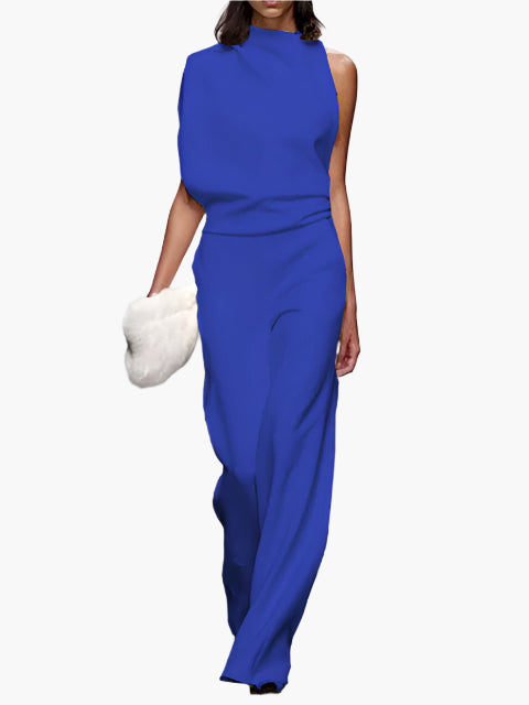 Damen Jumpsuit Elegant – Ärmellos, Weites Bein, Stilvoll für Büro & Alltag