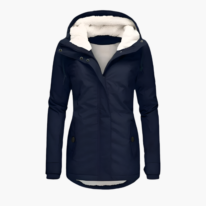 Damen Wintermantel mit Kapuze – Wasserdichte Outdoorjacke für kalte Tage