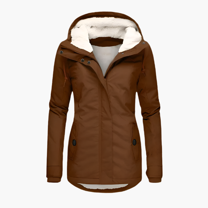 Damen Wintermantel mit Kapuze – Wasserdichte Outdoorjacke für kalte Tage