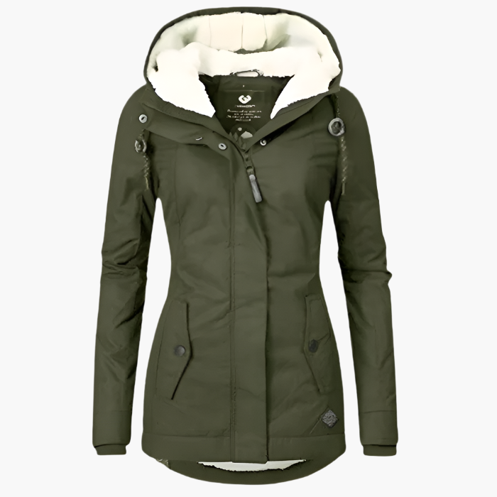 Damen Wintermantel mit Kapuze – Wasserdichte Outdoorjacke für kalte Tage