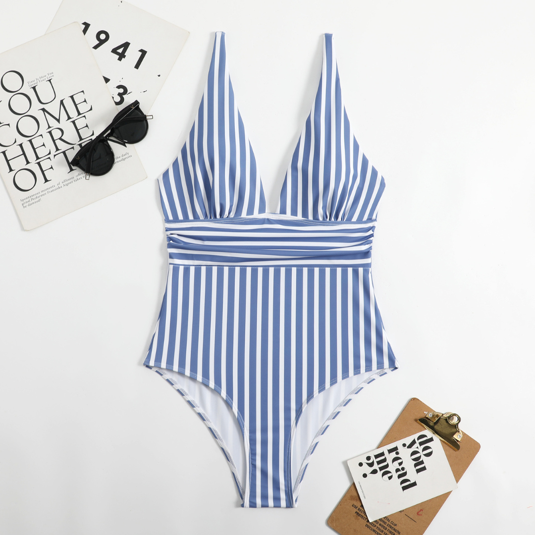 Tanya – Damen-Luxe-Badeanzug mit Eleganten Streifen