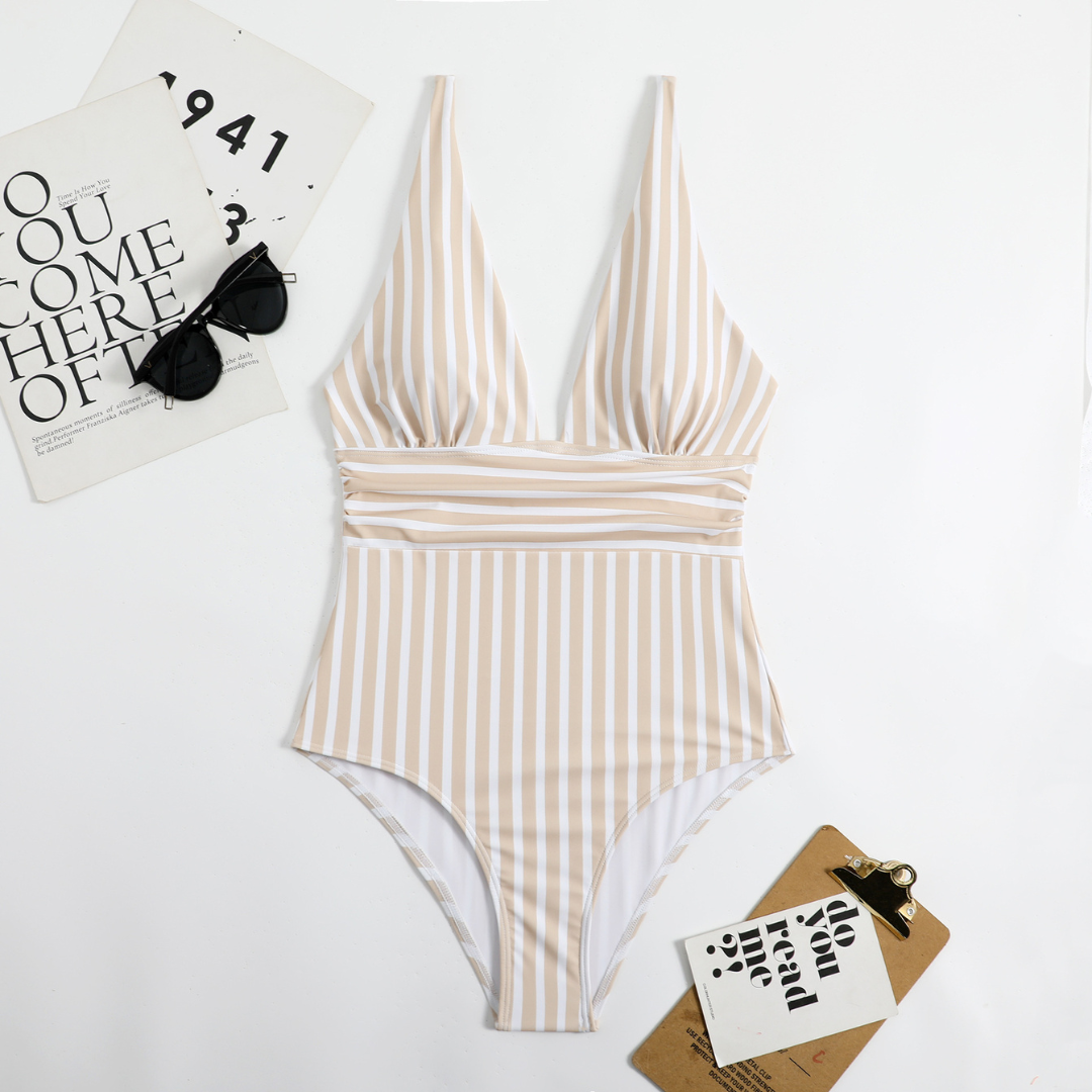 Tanya – Damen-Luxe-Badeanzug mit Eleganten Streifen