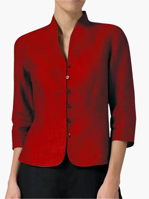 Damen Elegante Stehkragen-Jacke – Zeitloser Stil für Büro & Freizeit