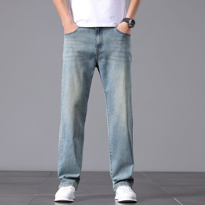 Herren Relaxed Fit Casual Jeans – Bequeme Freizeithose im geraden Schnitt für Alltag und Büro
