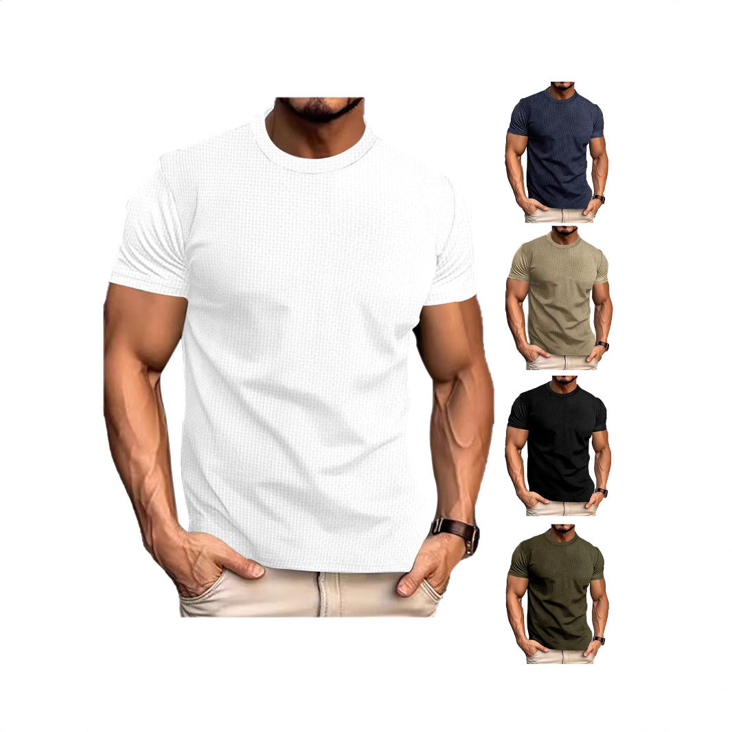 Herren Kurzarm Freizeit T-Shirt – Modernes Struktur-Design für Alltag und Fitness