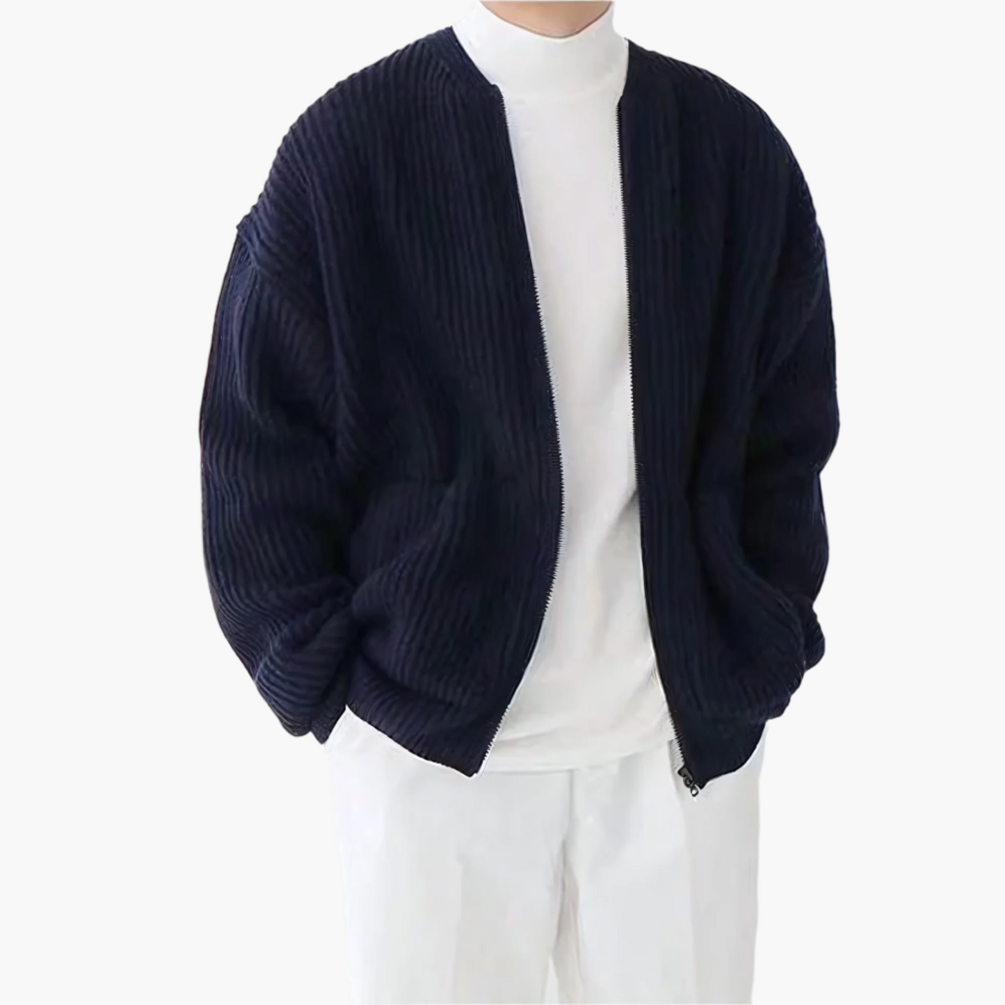 Herren Strickjacke Cardigan – Modischer Alltagsbegleiter mit Reißverschluss und lässigem Stil