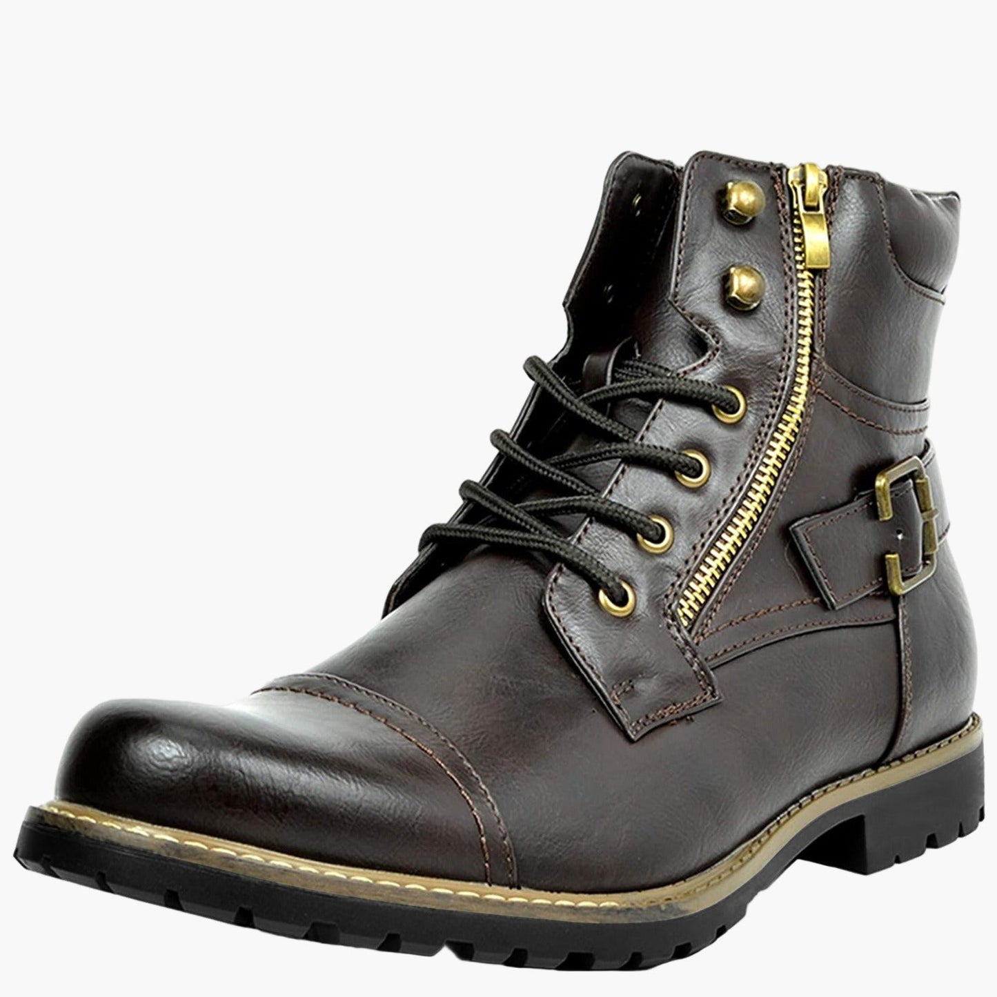 Herren Stiefelette Urban Style mit Reißverschluss und Schnalle – Modischer City-Boot für Alltag und Freizeit