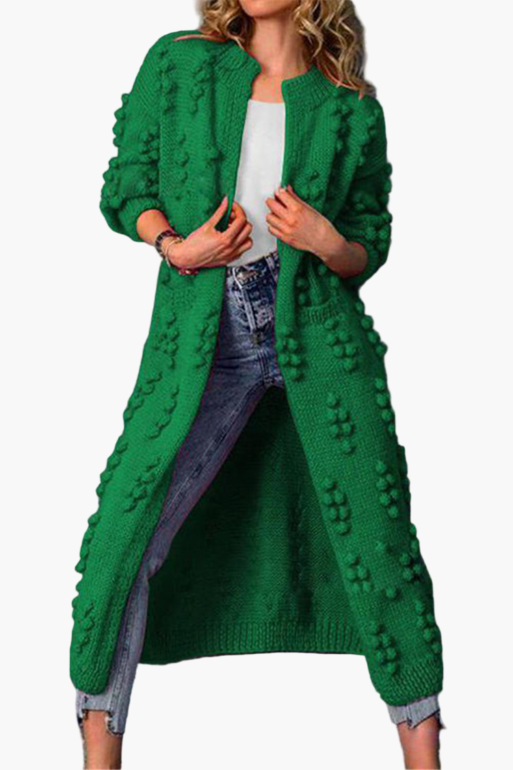 Damen Strickmantel Lang Cardigan Trendy Herbst Winter Freizeit