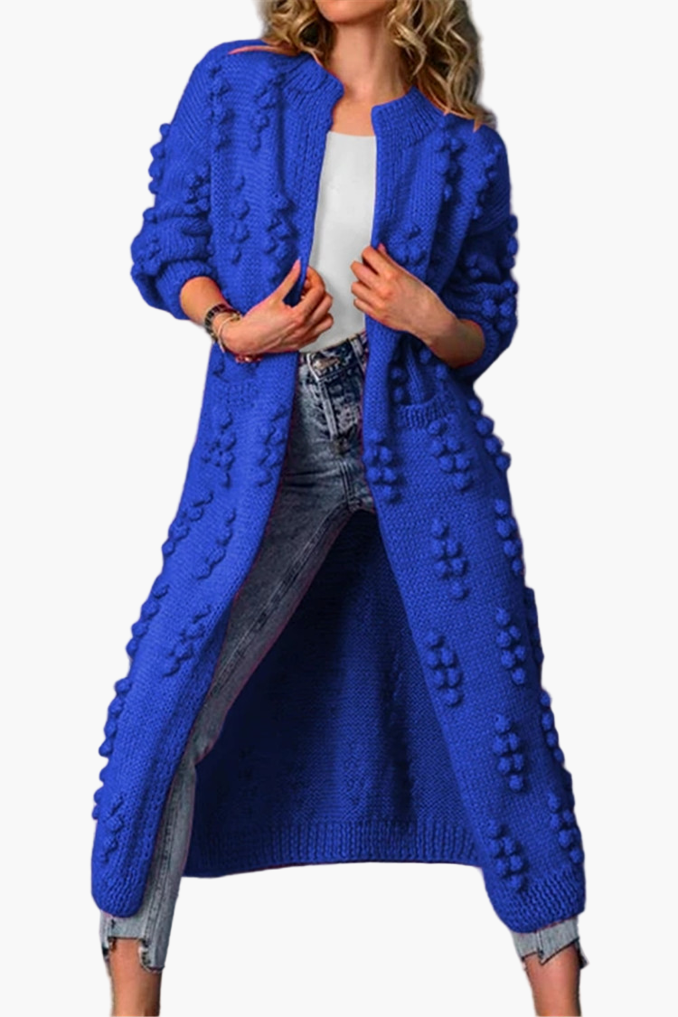 Damen Strickmantel Lang Cardigan Trendy Herbst Winter Freizeit