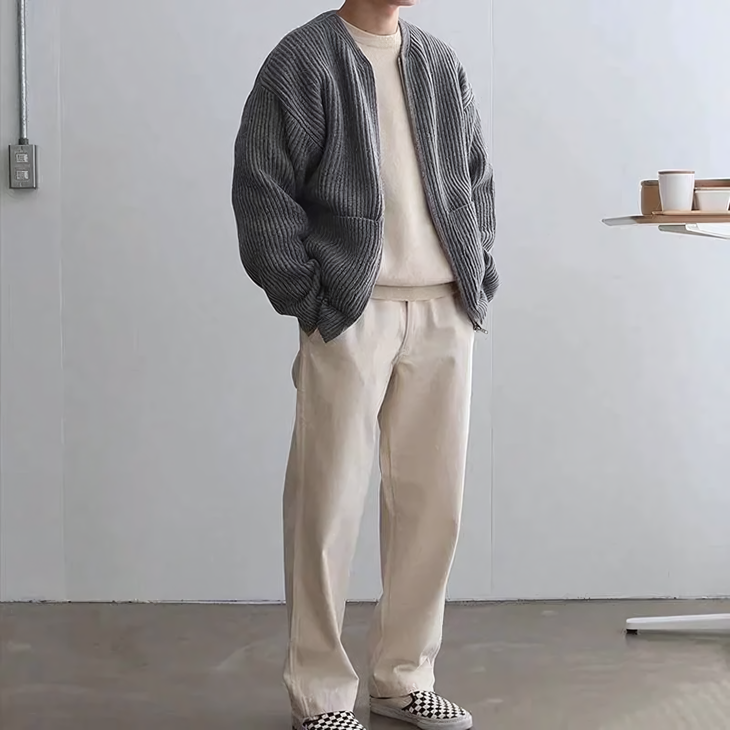 Herren Strickjacke Cardigan – Modischer Alltagsbegleiter mit Reißverschluss und lässigem Stil