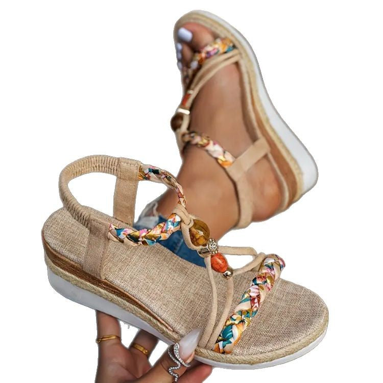 Natalie – Vegane Leinen-Sandalen mit Wabenstruktur