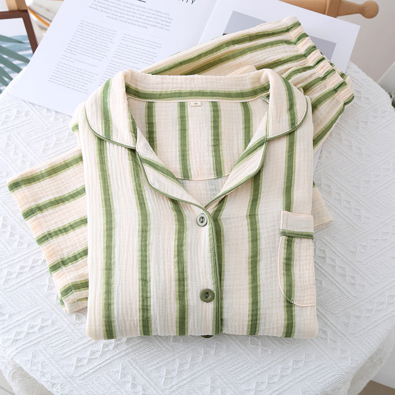 Georgina – Doppelschichtige, lockere, 100% Baumwolle Crepe Pyjama-Anzug