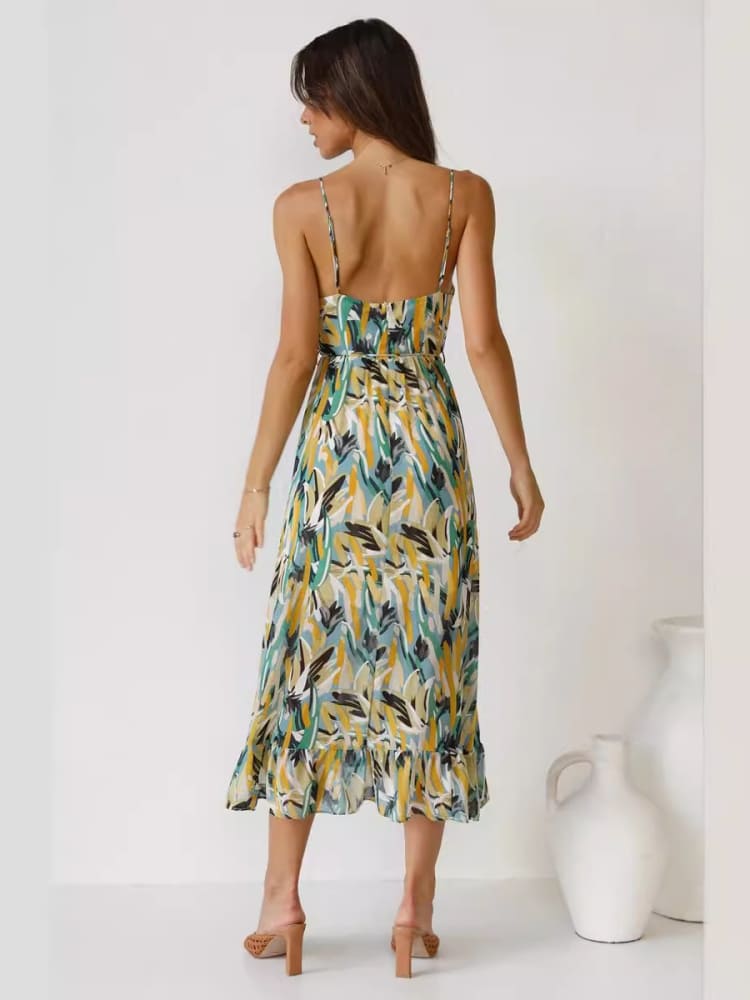Donna – Damenkleid mit Blumenmuster und Rüschen