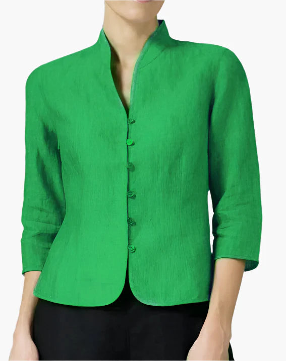 Damen Elegante Stehkragen-Jacke – Zeitloser Stil für Büro & Freizeit