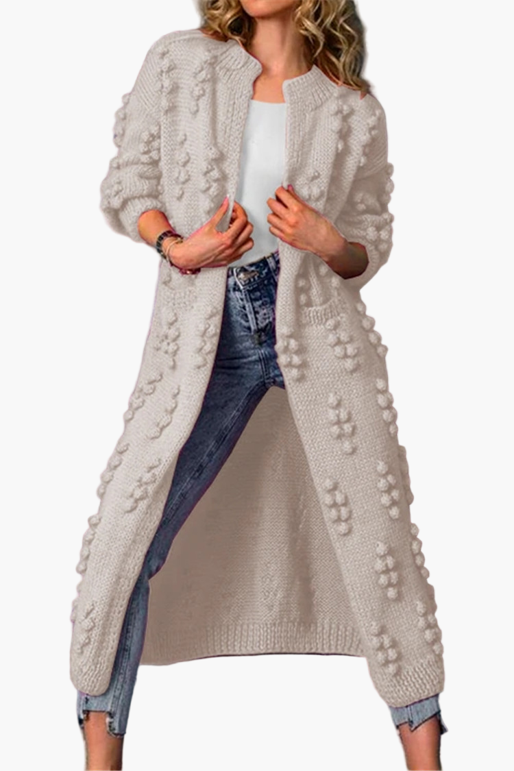 Damen Strickmantel Lang Cardigan Trendy Herbst Winter Freizeit