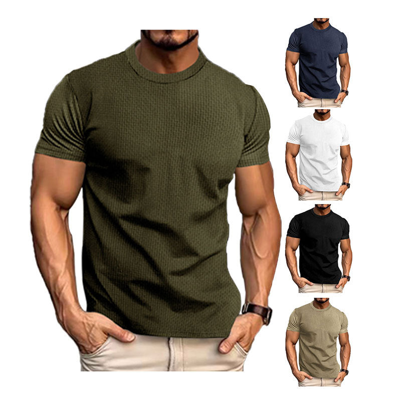 Herren Kurzarm Freizeit T-Shirt – Modernes Struktur-Design für Alltag und Fitness