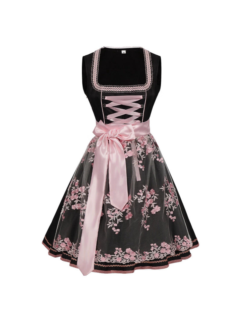 Damen Trachtenkleid Dirndl im Retro-Stil – Oktoberfest Outfit für Volksfeste und besondere Anlässe