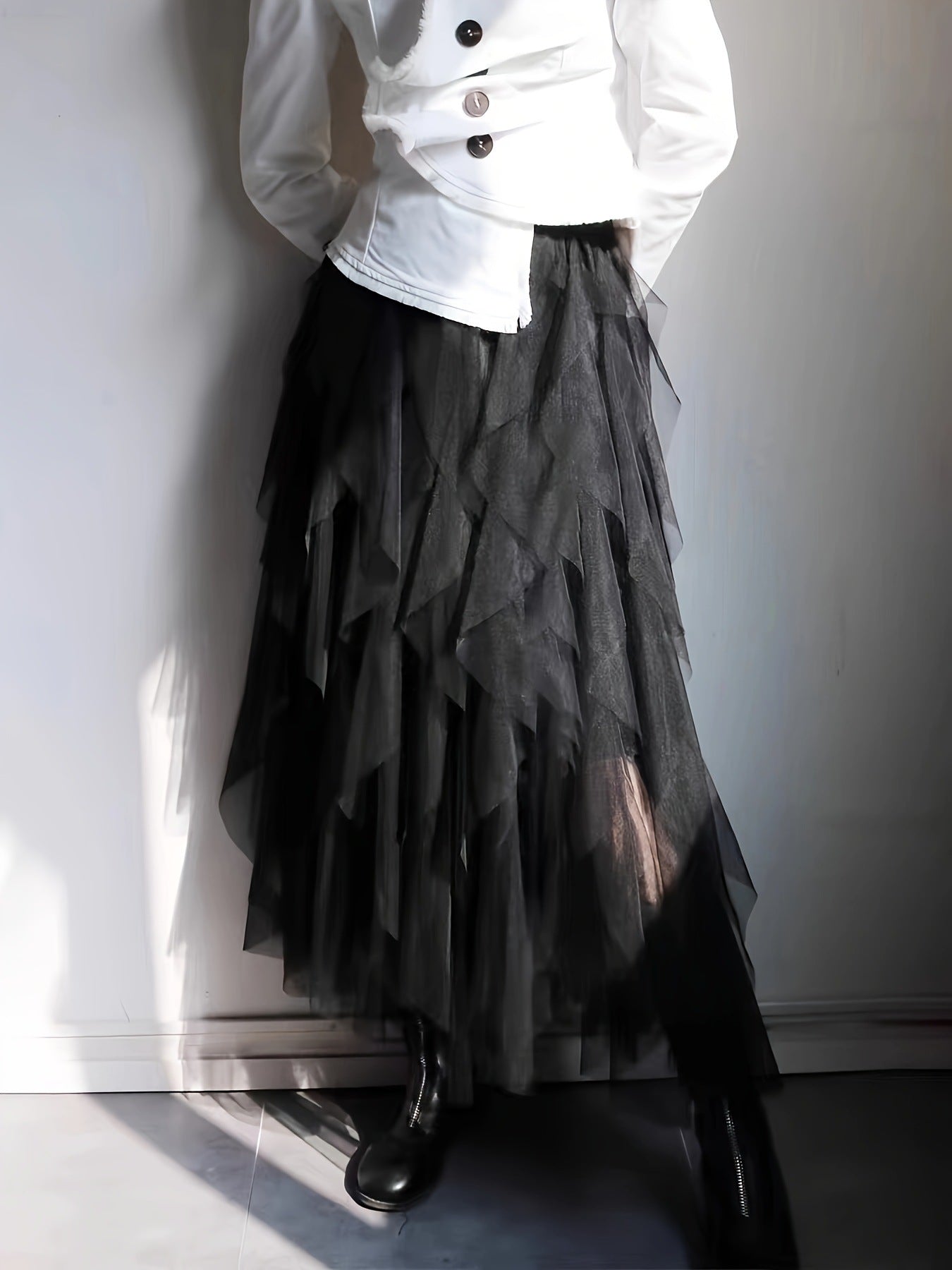Lydia – Modischer, schmaler Mesh-Rock für Damen