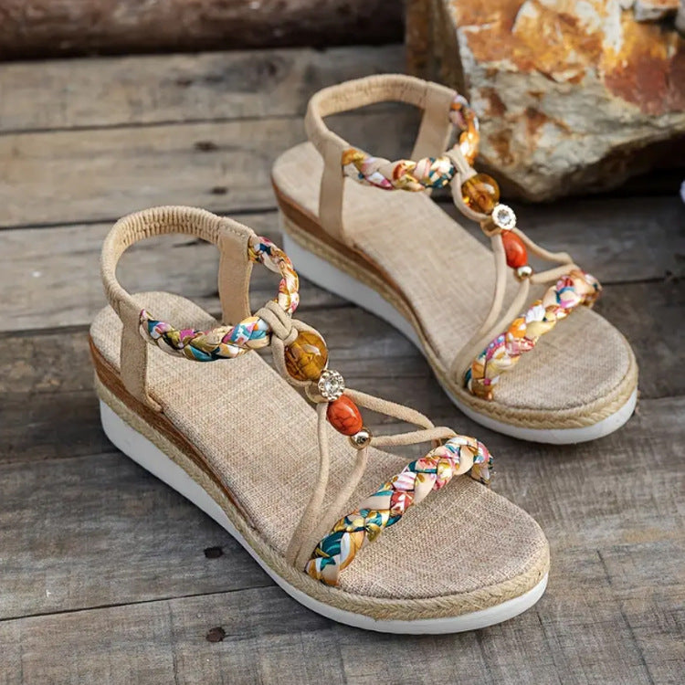 Natalie – Vegane Leinen-Sandalen mit Wabenstruktur