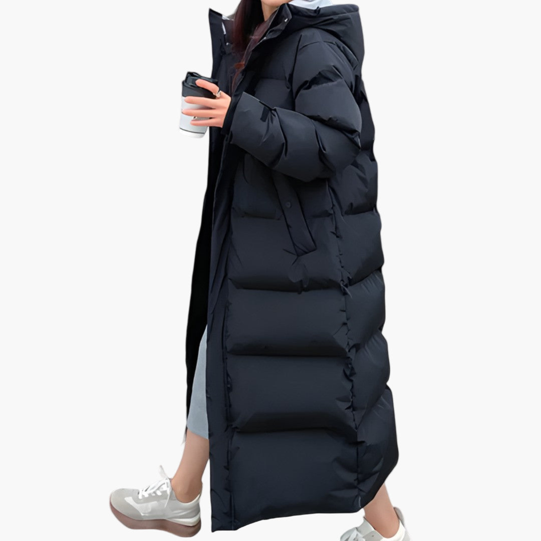 Damen Winter Steppmantel Lang Wasserdicht – Moderner Puffer Parka für Alltag und Outdoor