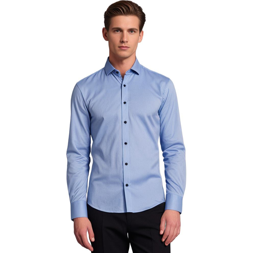 Herren Business Slim Fit Stretch Hemd – Elegantes Modernes Langarmhemd für Büro und Freizeit