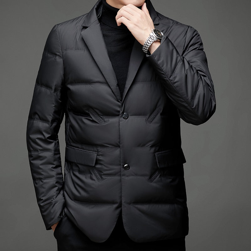 Herren Steppblazer Modern Business Casual Winterjacke – Elegant & Vielseitig