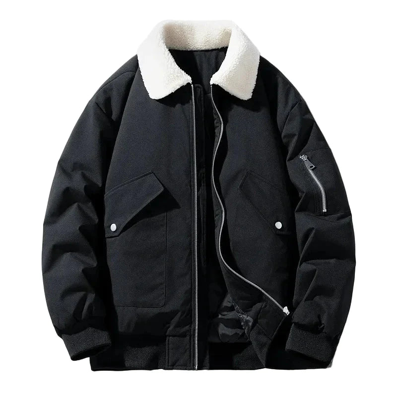 Herren Winter Bomberjacke mit Teddykragen – Modischer Freizeit- und Alltagsbegleiter