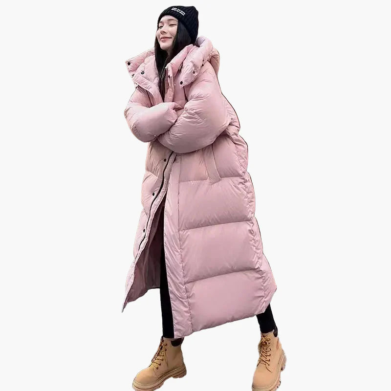 Damen Winter Steppmantel mit Kapuze – Langer Puffer für Alltag & Outdoor