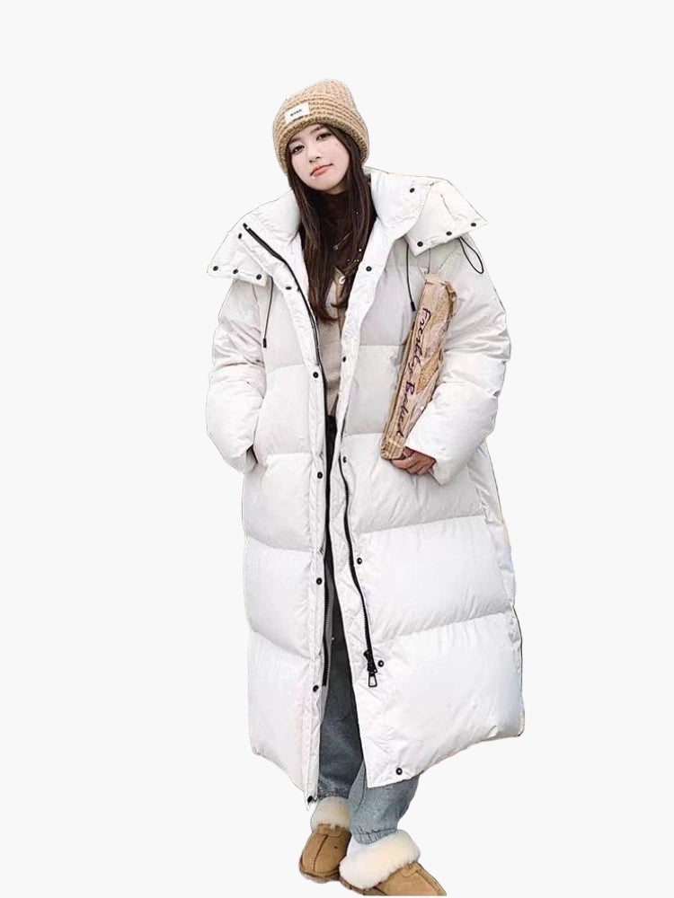 Damen Winter Steppmantel mit Kapuze – Langer Puffer für Alltag & Outdoor