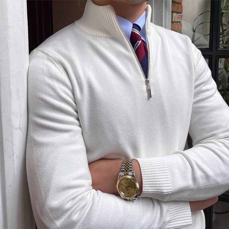 Herren Halbzip-Pullover – Klassischer Business & Freizeit Look, Elegant und Vielseitig