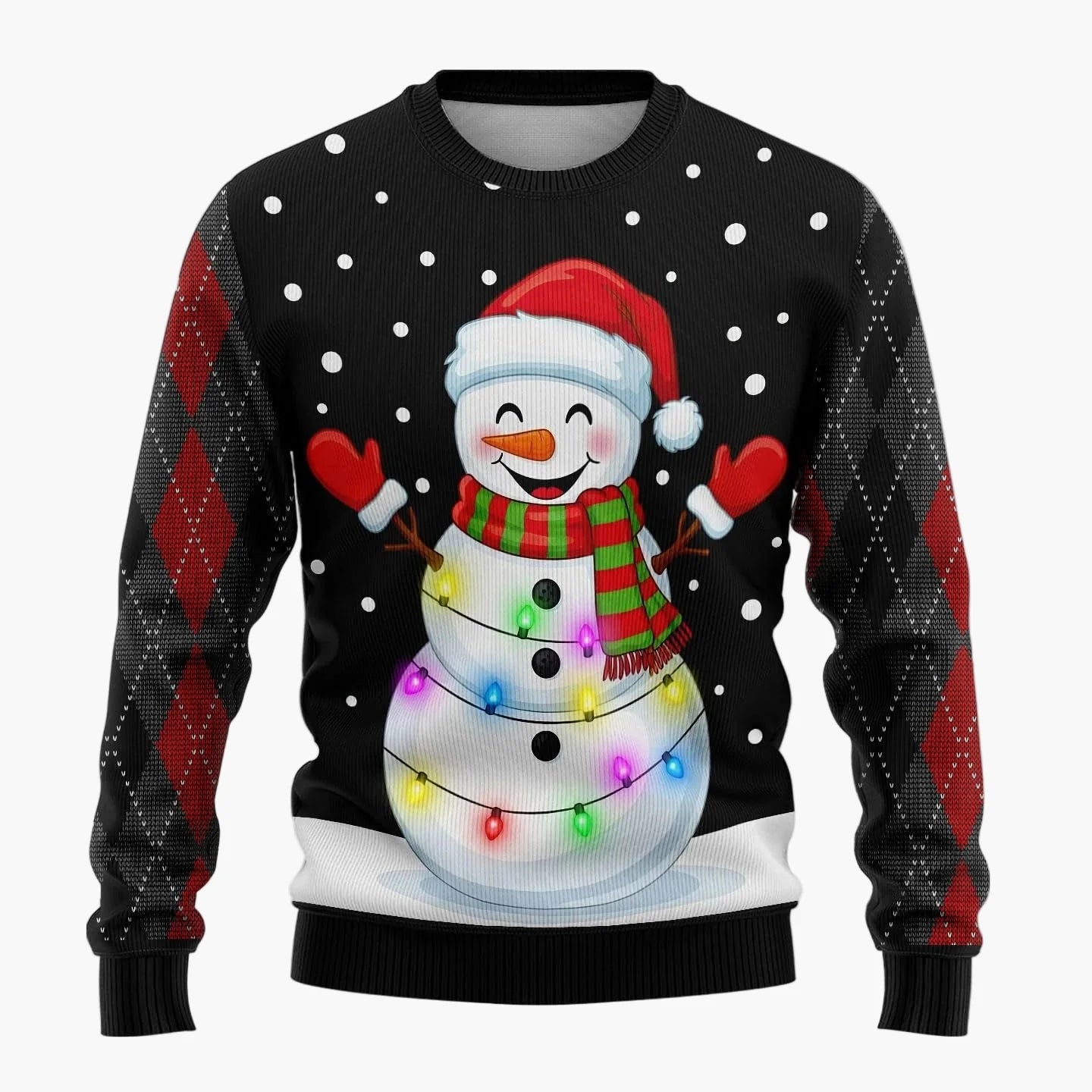 Herren Lustiger Weihnachts-Pullover Ugly Christmas Sweater mit frechem Weihnachtsmann-Motiv für Partys