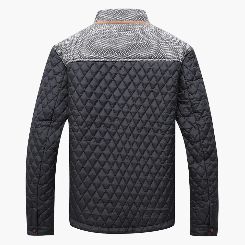 Herren Steppjacke Casual Bomber Übergangsjacke mit Karofutter – Modische Freizeitjacke für Alltag & Büro