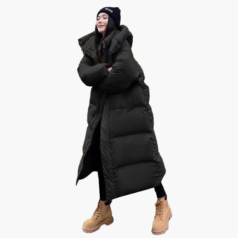 Damen Winter Steppmantel mit Kapuze – Langer Puffer für Alltag & Outdoor