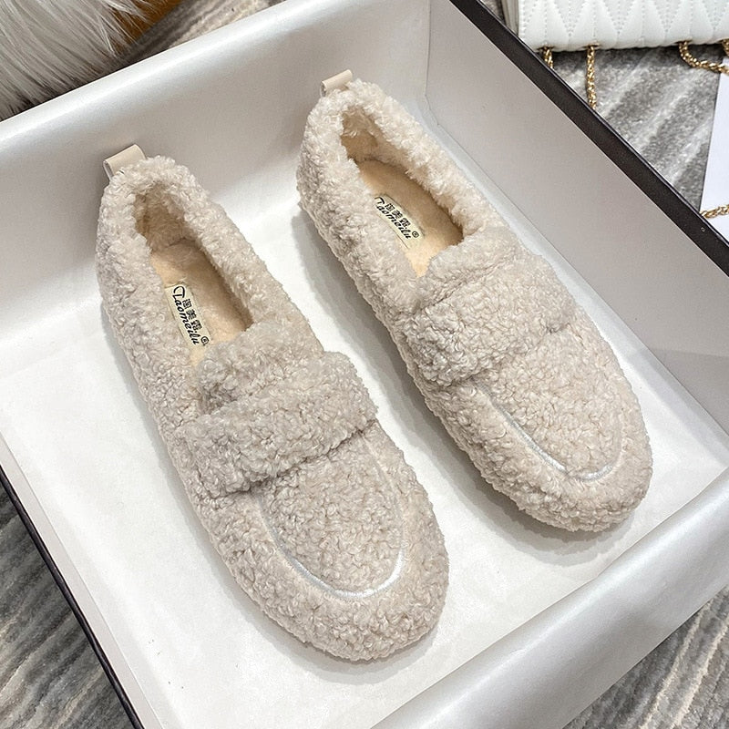 Damen Flauschige Hausschuhe im Loafer-Stil – Bequeme Indoor-Slipper für gemütliche Abende