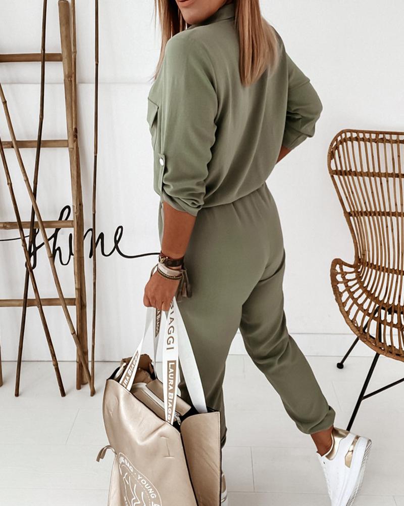Damen Jumpsuit Einteiler Freizeit Elegant Modern mit Taschen – Perfekt für Alltag & Ausgehen
