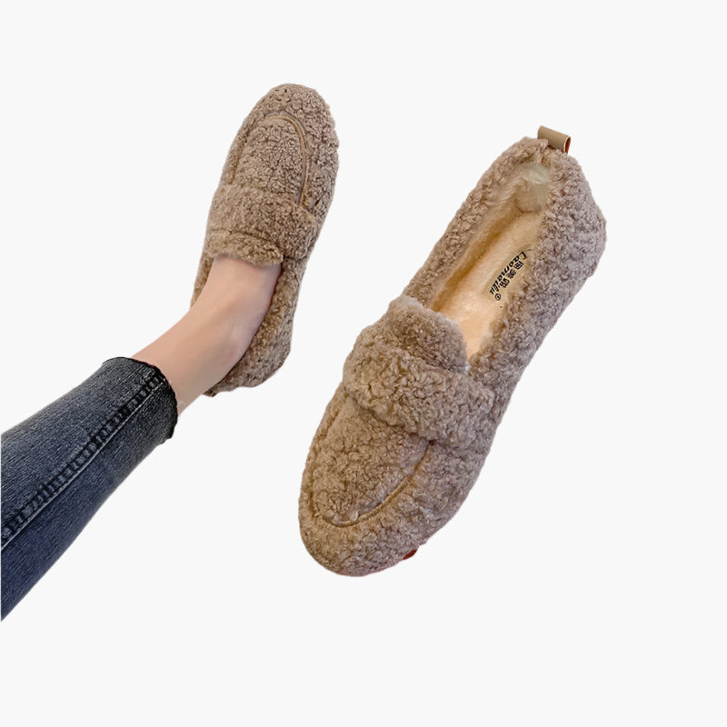 Damen Flauschige Hausschuhe im Loafer-Stil – Bequeme Indoor-Slipper für gemütliche Abende