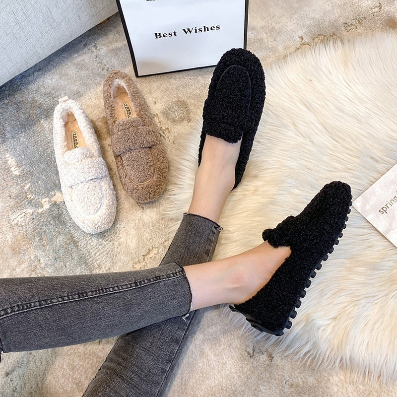 Damen Flauschige Hausschuhe im Loafer-Stil – Bequeme Indoor-Slipper für gemütliche Abende