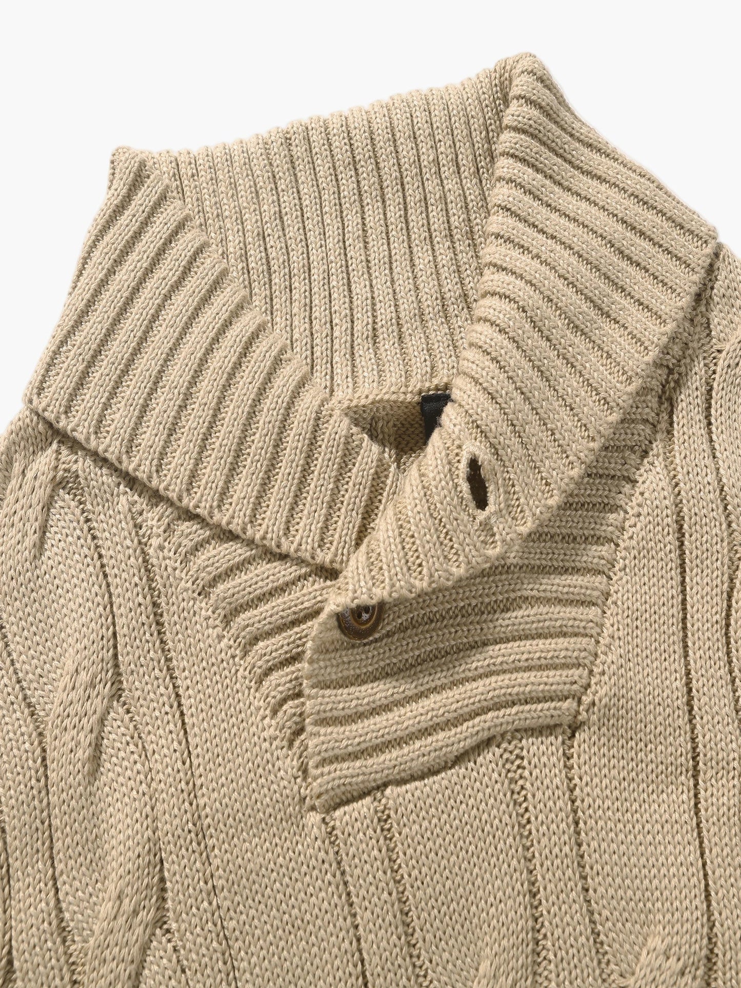 Herren Pullover mit Zopfmuster und Schalkragen – Modischer Strickpullover für Freizeit und Büro